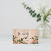  Rozen en kunstvogel Visitekaartje (Staand voorkant)
