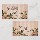  Rozen en kunstvogel Visitekaartje (Voorkant / Achterkant)