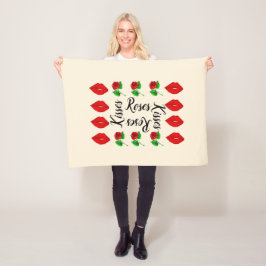 Rozen en kussen fleece deken