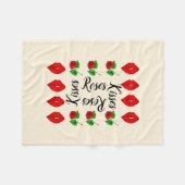 Rozen en kussen fleece deken (Voorkant (Horizontaal))