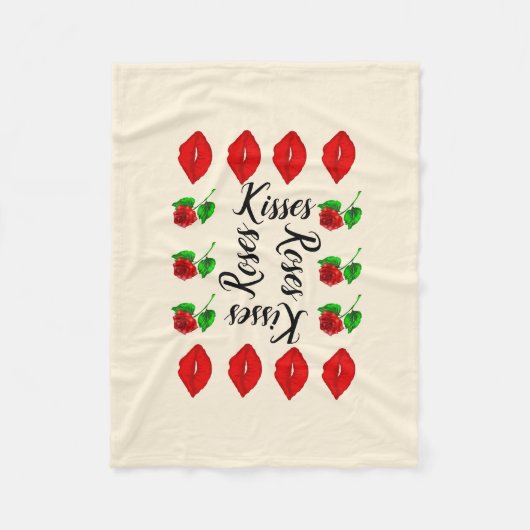 Rozen en kussen fleece deken (Voorkant)