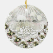 Rozen en laces 25th Wedding Jubileum ornament (Achterkant)