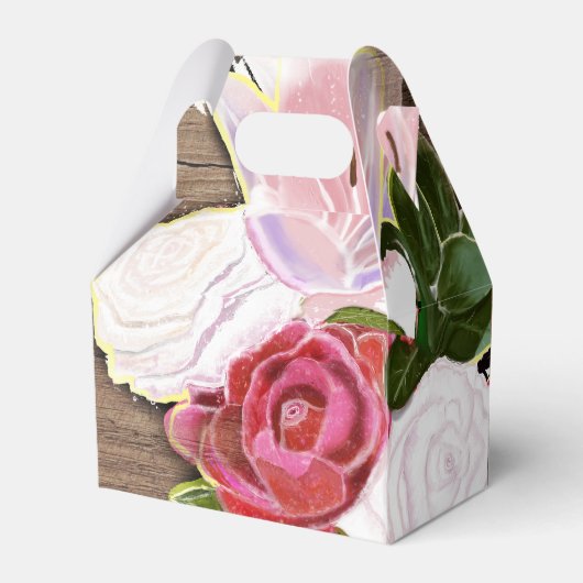 Rozen en land chique bruiloft gunst dozen bedankdoosjes (Achterkant)