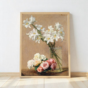 Rozen en lelies door Henri Fantin–Latour Poster