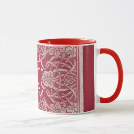 Rozen en lelies in rood monogram Mok
