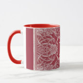 Rozen en lelies in rood monogram Mok (Links)