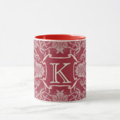 Rozen en lelies in rood monogram Mok (Midden)