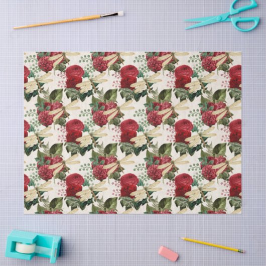 Rozen en libellen (Design 11) Tissuepapier (Craft)