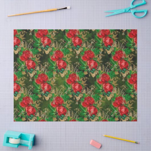 Rozen en libellen (Design 13) Tissuepapier (Craft)