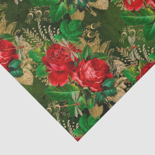 Rozen en libellen (Design 13) Tissuepapier (Detail)