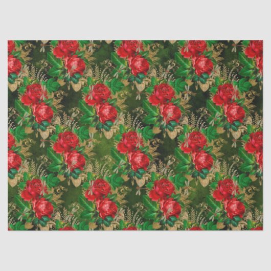 Rozen en libellen (Design 13) Tissuepapier (Voorkant)