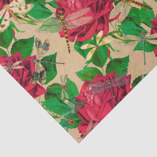 Rozen en libellen (Design 16) Tissuepapier (Detail)