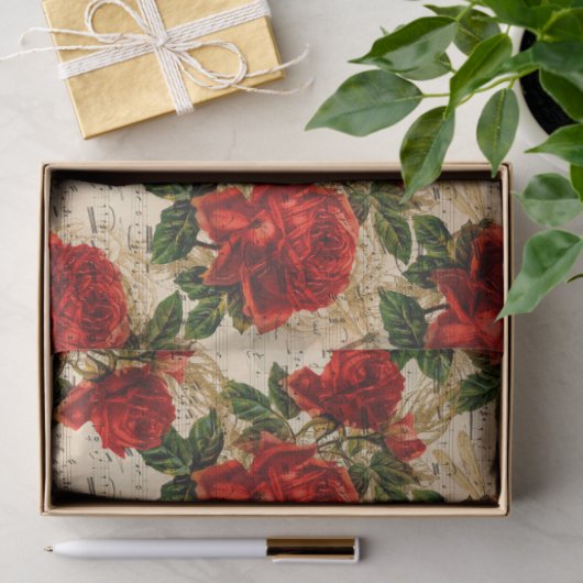 Rozen en libellen (Design 17) Tissuepapier (Geschenk)