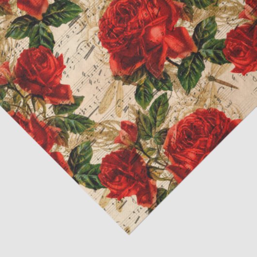 Rozen en libellen (Design 17) Tissuepapier (Detail)