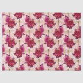 Rozen en libellen (Design 3) Tissuepapier (Voorkant)