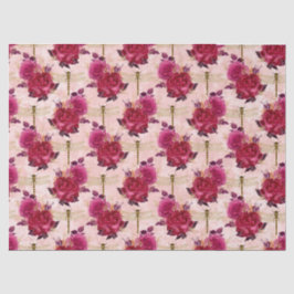Rozen en libellen (Design 3) Tissuepapier