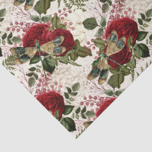 Rozen en libellen (Design 7) Tissuepapier (Detail)
