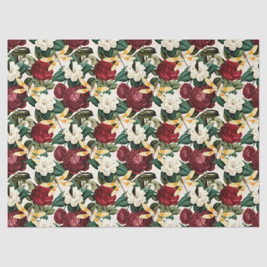 Rozen en libellen (Design 8) Tissuepapier (Voorkant)