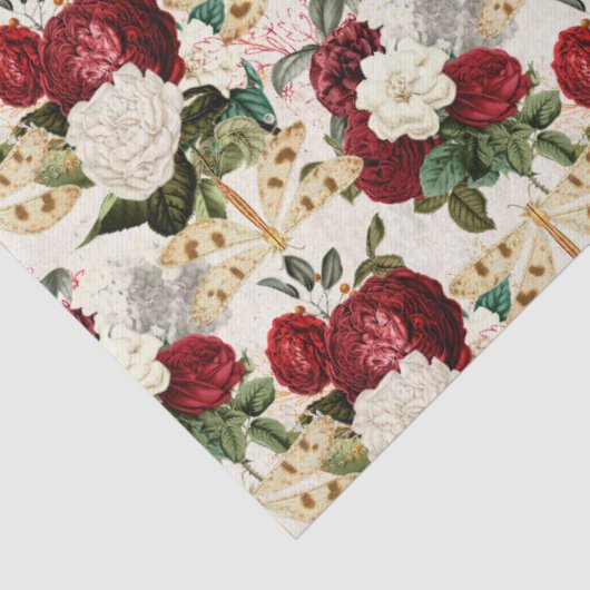 Rozen en libellen (ontwerp 10) tissuepapier (Detail)