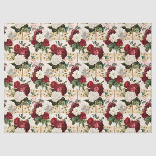 Rozen en libellen (ontwerp 10) tissuepapier (Voorkant)