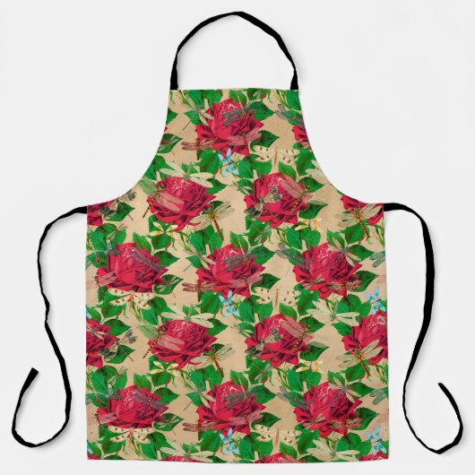 Rozen en Libellen (Ontwerp 16) Schort (Voorkant)