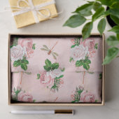 Rozen en libellen (ontwerp 2) tissuepapier (Geschenk)