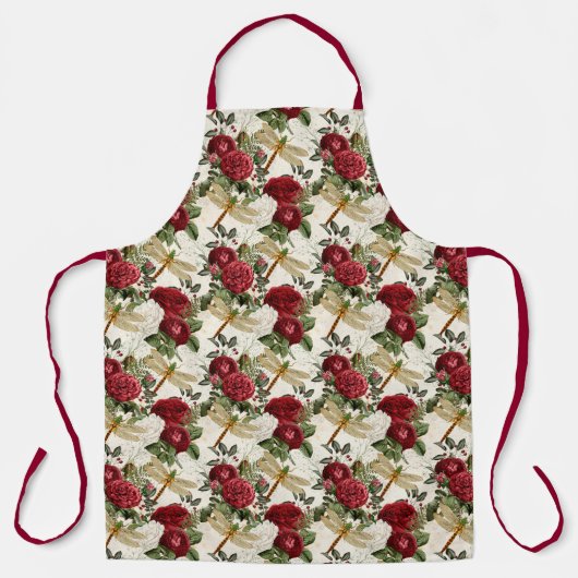 Rozen en libellen schort (Voorkant)