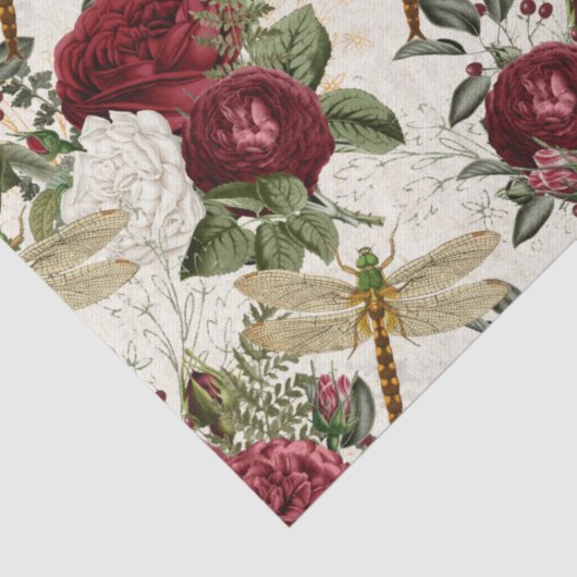 Rozen en libellen tissuepapier (Detail)