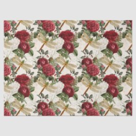 Rozen en libellen tissuepapier