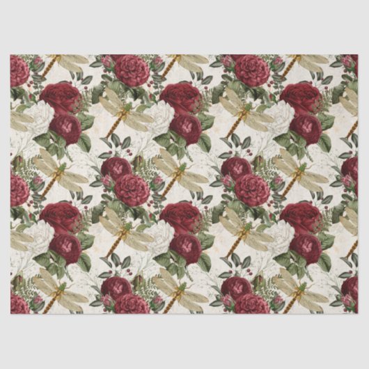 Rozen en libellen tissuepapier (Voorkant)