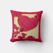 Rozen en Lijst hart Foto toevoegen Kussen (Voorkant)