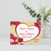 Rozen en Lijst hart opslaan Briefkaart datum (Staand voorkant)