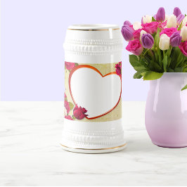 Rozen en Lijst hart Voeg je foto toe Bierpul