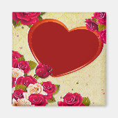 Rozen en Lijst hart Voeg je foto toe Magneet (Voorkant)