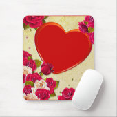 Rozen en Lijst hart Voeg je foto toe Muismat (Met muis)