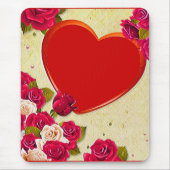 Rozen en Lijst hart Voeg je foto toe Muismat (Voorkant)