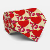 Rozen en Lijst hart Voeg je foto toe Stropdas (Opgerold)