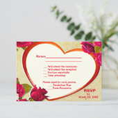 Rozen en Lijst van hart RSVP en menu-Briefkaart (Staand voorkant)