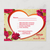 Rozen en Lijst van hart RSVP en menu-Briefkaart Uitnodiging Briefkaart (Voorkant)