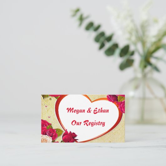 Rozen en Lijst van het hart Afbeelding RegisterKaa Informatiekaartje (Staand voorkant)