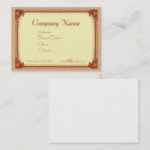 ROZEN en LIJST van SHARON SHARPE Visitekaartje (Voorkant / Achterkant)