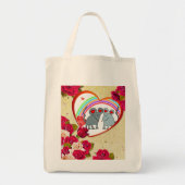 Rozen en Lijsten van het hart met regenboog Tote Bag (Voorkant)