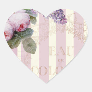 Rozen en Lila Hart Sticker