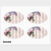  Rozen en Lila Ovale Sticker (Vel)