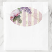  Rozen en Lila Ovale Sticker (Tas)