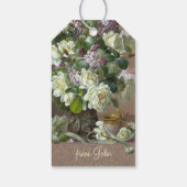 Rozen en lilacs CC0174 De Longpré Flowers Cadeaulabel (Achterkant)