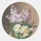Rozen en Lilacs Fine Art Ronde Sticker (Voorkant)