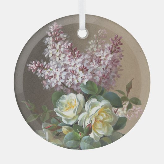 Rozen en Lilacs Glas Ornament (Voorkant)