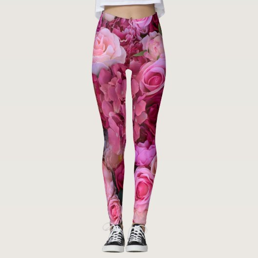 Rozen en Lilys Deco Art Leggings (Voorkant)