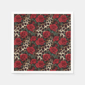 Rozen en luipaardprint servet (Voorkant)